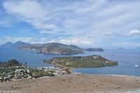 Insel Vulcano - Aufstieg zum Gran Cratere - Salina (links) - Lipari - Panarea