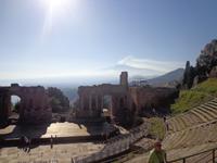  Taormina:das griechisch- römische Theater- im Hintergrund