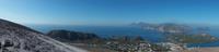 Panoramablick von Vulkano über die Liparischen Inseln
