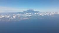 Blick auf Sizilien zurück vom Flugzeug