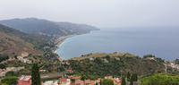 Blick vom griechisch-römischen Theater in Taormina