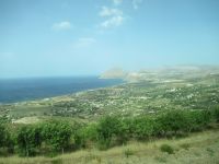 Der Blick von den Serpentinen Richtung Erice.JPG