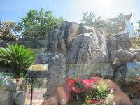 Busrundfahrt durch Lipari - das ging nur über die Glascheibe des Busses - der besonder Stein.JPG