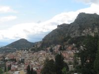 Taormina -TBlick auf Taormina vom Teatro