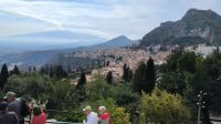 Sizilien. Taormina. Blick vom Amphitheater