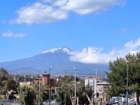 Sizilien. Letzter Blick zum Ätna mit Schnee