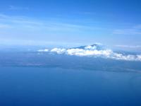 Der Ätna raucht zum Abschied, Blick aus dem gerade gestartetem Flieger