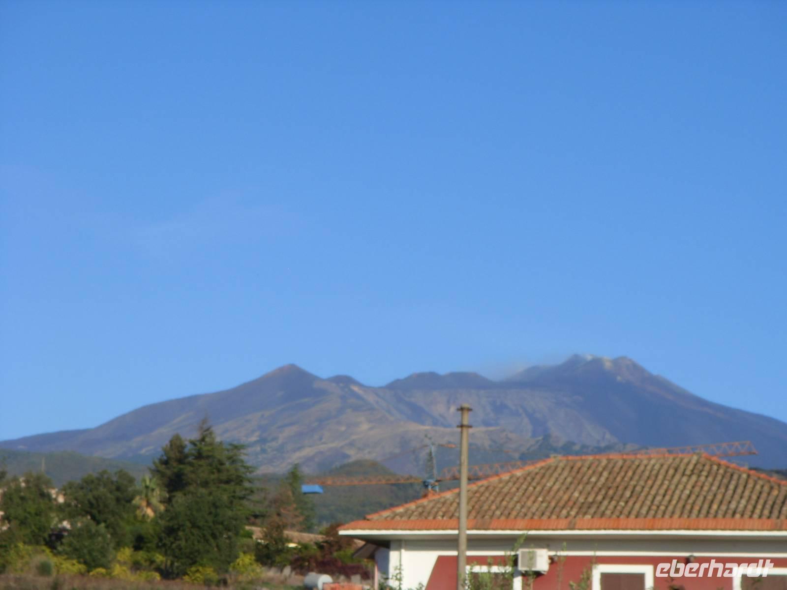 der erste Blick auf den Ätna