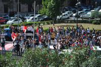 Demo vor dem Normannenpalast -- heute Parlamentssitz von Sizilien