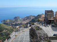 Blick von Castelmola auf Taormina
