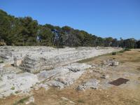 Archäologische Zone in Syrakus (Opfer-Altar)