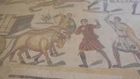 Villa Romana Mosaikfußboden im 63 Meter langen Gang
