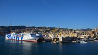 114 Ausfahrt der MSC Armonia, Blick auf Genua