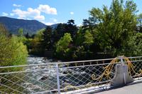 070 Meran, Postbrücke über die Passer und Kurpark