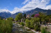 080 Meran, Passerpromenade mit Kurhaus und Texelgruppe