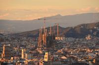 274 Barcelona, Blick vom Olympia Berg auf die Sagrada Familia (Sühnekirche der Heiligen Familie)