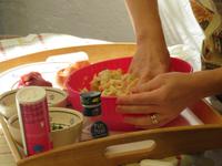 Kochvorbereitungen in der Masseria Priore