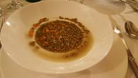 Linsensuppe als 1. Gang