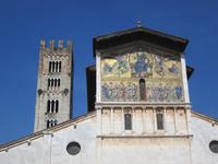 Mosaik und Glockenturm von San Frediano,Lucca