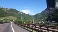 Rückfahrt nach Südtirol (Blick zur Rosengarten-Gruppe in den Dolomiten) ...