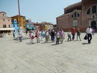 Hitze auf dem Hauptplatz in Burano