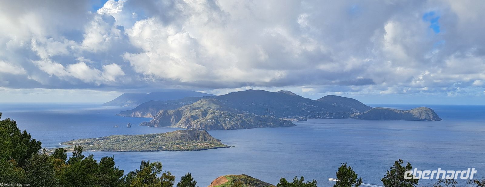 Äolischen Inseln - Insel Vulcano - Belvedere Capo Grillo - Blick nach Lipari und Salina
