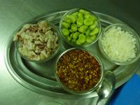 Speisezutaten für das Gericht Nudeln mit Puffbohnen