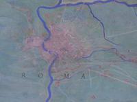 Karten im Vatikan als Wandmalerein - hier Stadt Rom