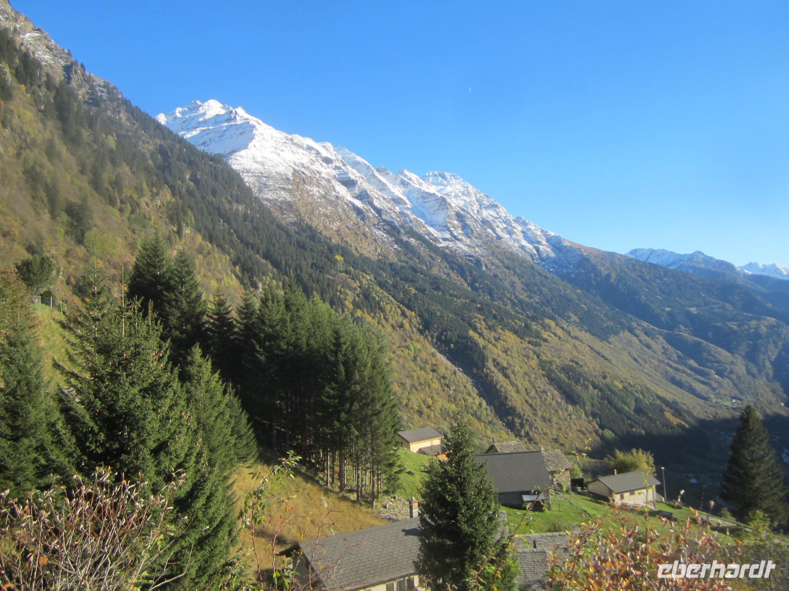 Misox-Tal, unser Blick ins Tal nach dem San Bernardino Tunnel
