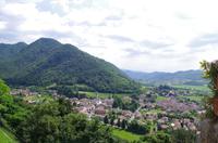 Blick auf die Weinberge Venetiens von Schloss Castelbrando 