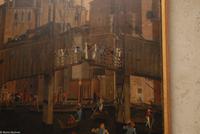 Venedig - Accademia - Die hölzerne Ponte di Rialto mit Gondeln des 15. Jh.