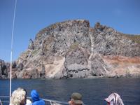 Überfahrt nach Vulcano - Blick auf die Küste von Lipari