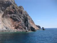 Überfahrt nach Vulcano - Blick auf die Küste von Lipari