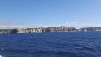 Fähr-Überfahrt von Sardinien nach Korsika (Blick auf Bonifacio)