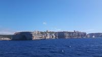 Fähr-Überfahrt von Sardinien nach Korsika (Blick auf Bonifacio)