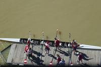 Blick auf Wassersportler am Arno von Uffizien aus