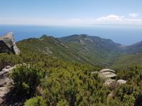 Italien, Elba, Wanderung Monte Capanne, unser Ziel Pomonte am Meer