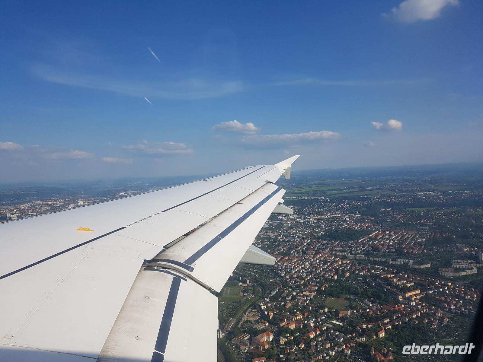 Italien, Heimflug Dresden