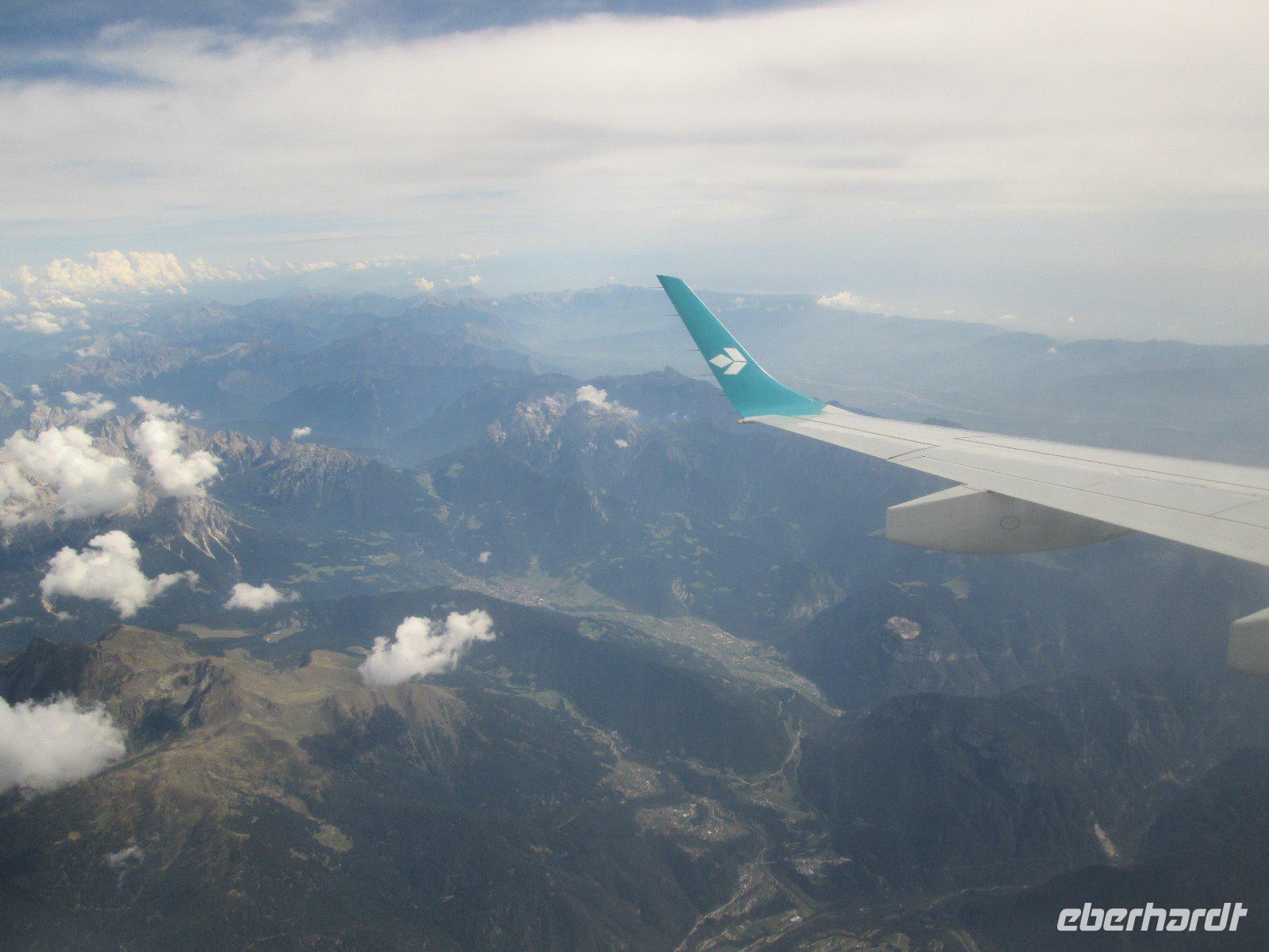 Flug über die Alpen