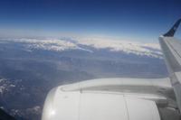 Flug über Alpen in Richtung Venedig