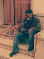 Mann mit Hund, Vieste, Altstadt