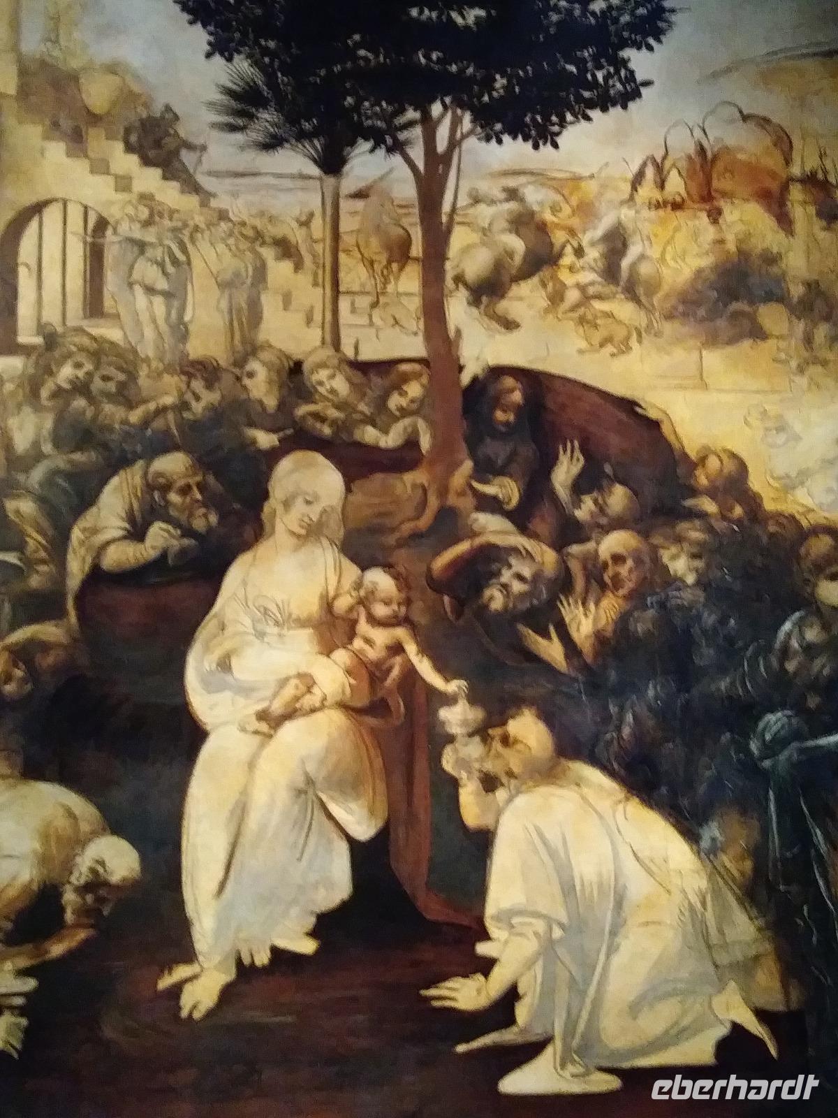 Uffizien: Anbetung der Könige von Leonardo da Vinci , unvollendet