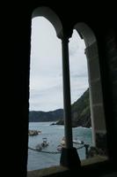 Kirche von Vernazza Blick aus dem Fenster aufs Meer