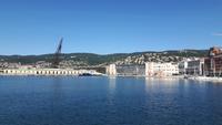 Triest - Ausblick von der Mole Audace mit Kran „Ursus“