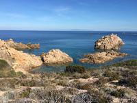 Blick auf Korsika am Horizont