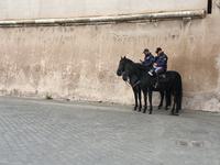 Polizei am Handy in Rom