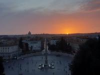Sonnenuntergang am Piazza del Popolo in Rom