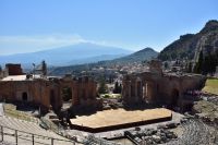 Sizilien - Taormina - Teatro Greco - griechisch-römisches Amphitheater mit Ätna als Kulisse