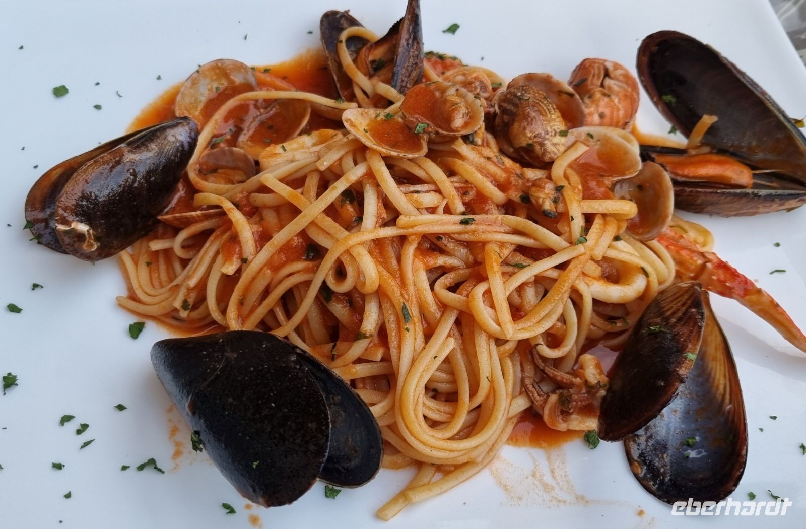 Abendessen (Spaghetti mit Meeresfrüchten)