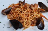 Abendessen (Spaghetti mit Meeresfrüchten)
